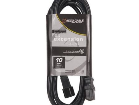 Accu Cable ECCOM-10 Power Cable IEC Extension 10ft Cord Discount