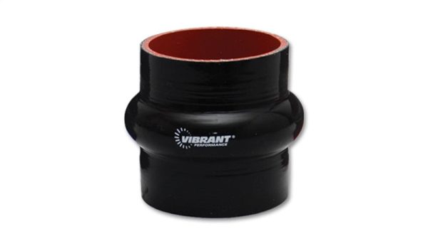 Vibrant 4 Ply Reinforced Silicone Hump Hose Connector - 2.5in I.D. x 3in long (BLACK) on Sale