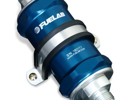 Fuelab 818 In-Line Fuel Filter Standard -10AN In Out 10 Micron Fabric - Blue Sale