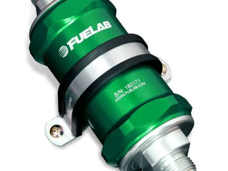 Fuelab 818 In-Line Fuel Filter Standard -10AN In Out 10 Micron Fabric - Green For Sale