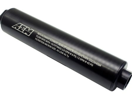 AEM Universal High Flow -10 AN Inline Black Fuel Filter on Sale