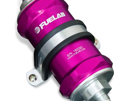 Fuelab 818 In-Line Fuel Filter Standard -10AN In Out 10 Micron Fabric - Purple Fashion