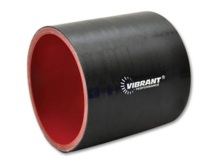 Vibrant 4 Ply Reinforced Silicone Straight Hose Coupling - 1.5in I.D. x 3in long (Black) Online now