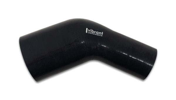 Vibrant 2.50in ID x 3in ID Gloss Black Silicone 45 Degree Transition Elbow For Cheap