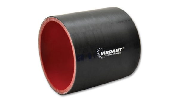 Vibrant 2-1 8in I.D. x 3in Long Gloss Black 4 Ply Aramid Reinforced Silicone Hose Coupling Online Sale